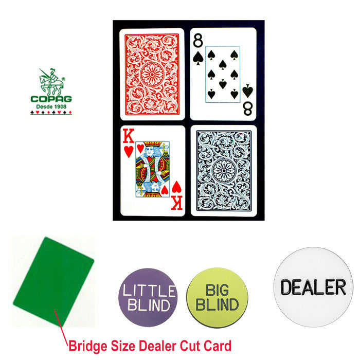 Trademark Commerce 10-b5973j-kit Copag Bridge Size Plastic Playing Cards & Dealer Kit