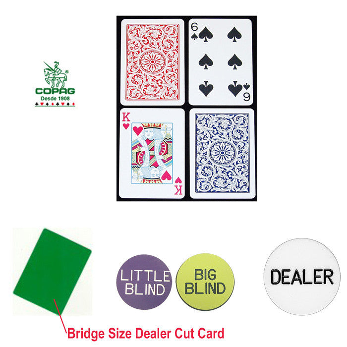Trademark Commerce 10-b6734r-kit Copag Bridge Size Plastic Playing Cards & Dealer Kit
