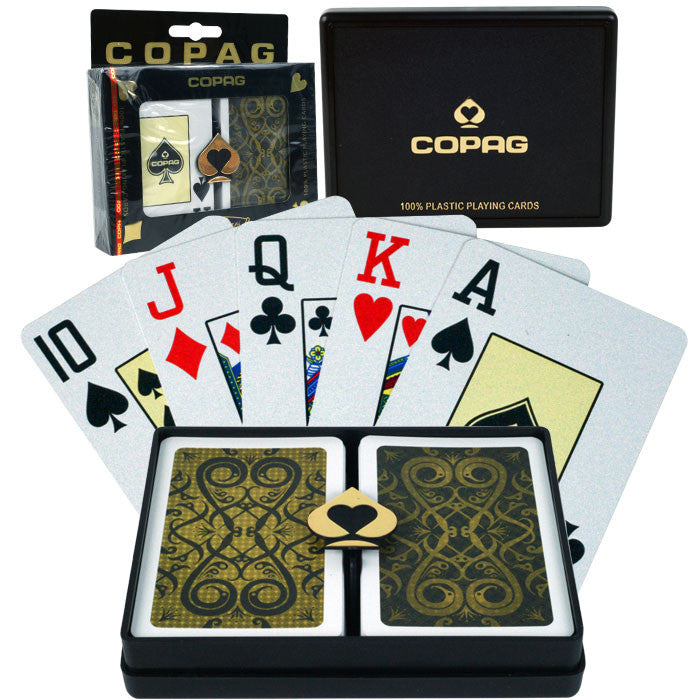 Trademark Commerce 10-b9841j Copag Bridge Size Jumbo Index - Iluminura Black*gold Setup