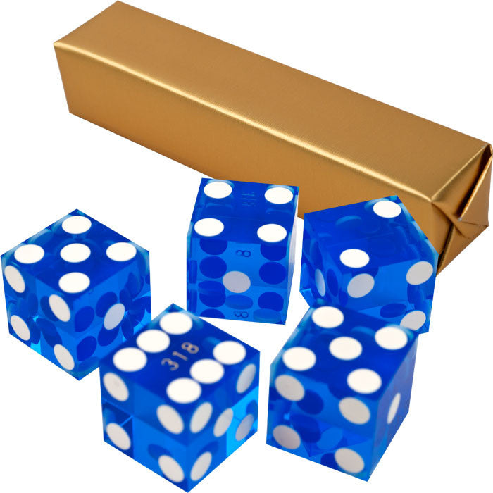 Trademark Commerce 10-dc19blu 19mm A Grade Serialized Set Of Casino Dice-blue