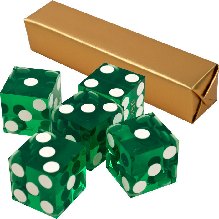 Trademark Commerce 10-dc19grn 19mm A Grade Serialized Set Of Casino Dice-green