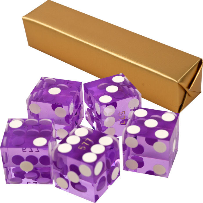 Trademark Commerce 10-dc19pur 19mm A Grade Serialized Set Of Casino Dice-purple