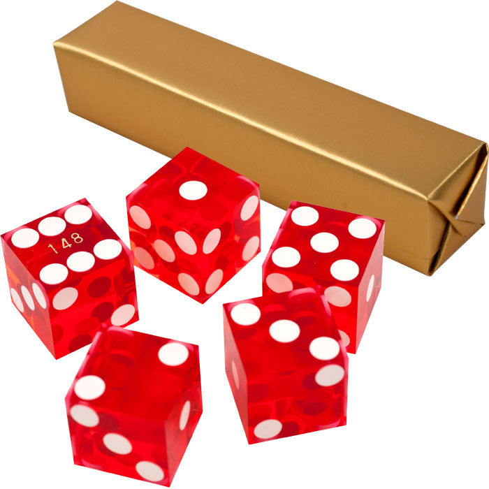 Trademark Commerce 10-dc19red 19mm A Grade Serialized Set Of Casino Dice-red