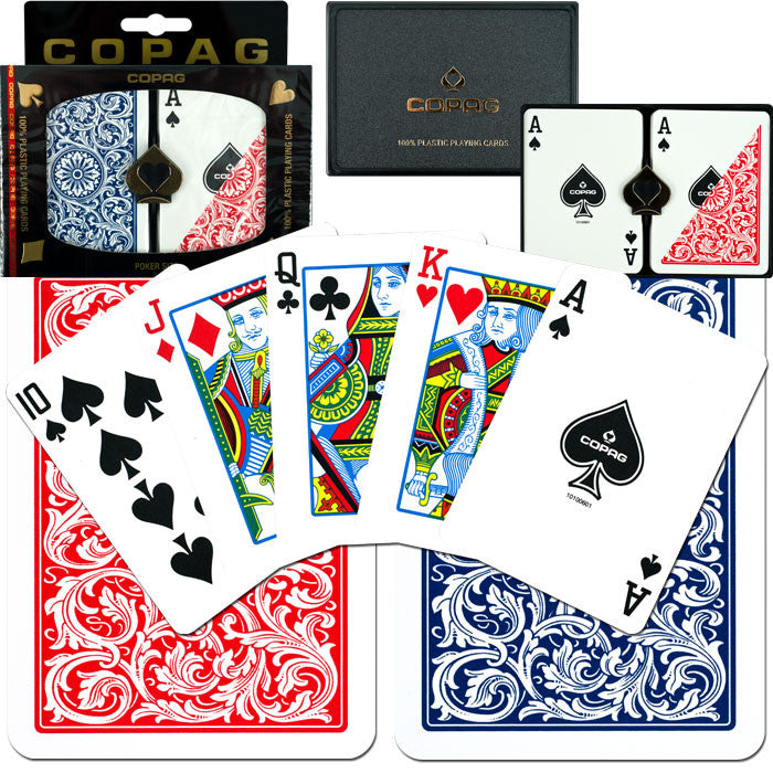 Trademark Commerce 10-p6031r Copag Poker Size Regular Index - Blue*red Setup