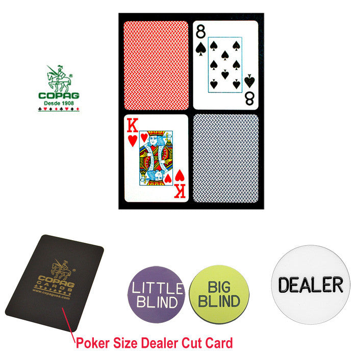 Trademark Commerce 10-p6116j-kit Copag Poker Size Plastic Playing Cards & Dealer Kit