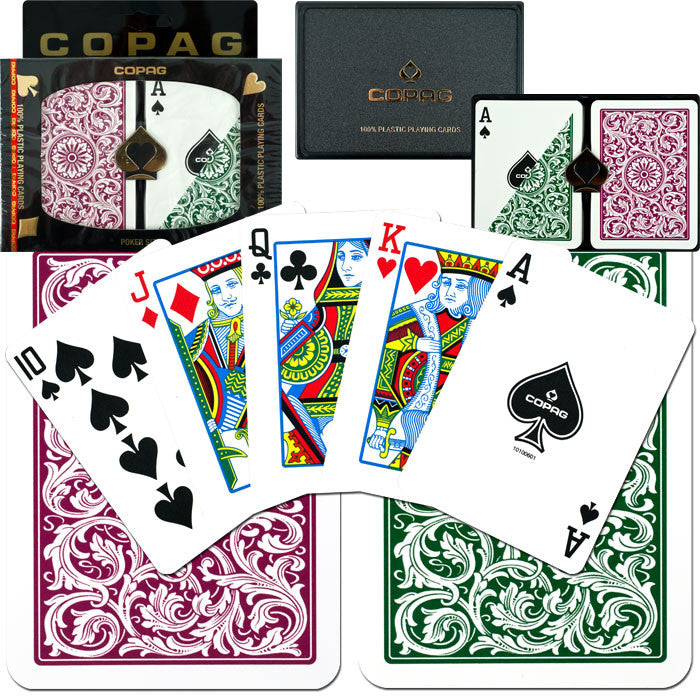 Trademark Commerce 10-p6710r Copag Poker Size Regular Index - Green*burgundy Setup
