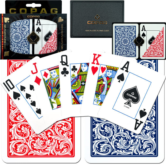 Trademark Commerce 10-p7038j Copag Poker Size Jumbo Index - Blue*red Setup