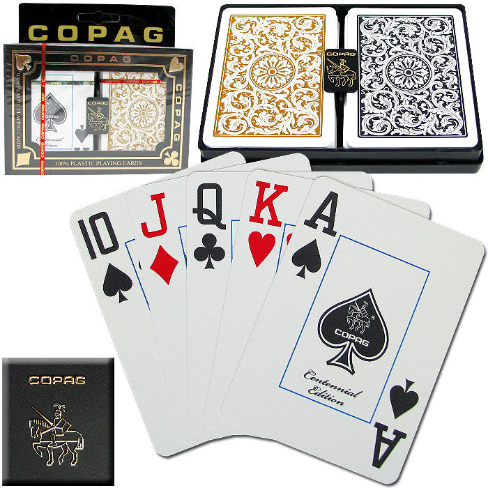 Trademark Commerce 10-p9971j Copag Poker Size Jumbo Index - 1546 Black*gold Setup