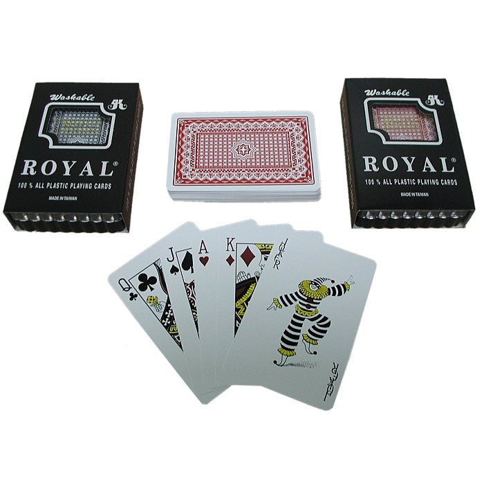 Trademark Poker 10-plastic1 Two Decks- Royal 100% Plastic Playing Cards W/ Star Pattern