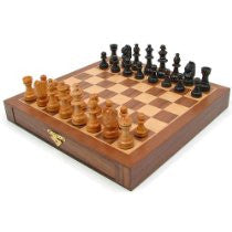 12-21129 Inlaid Walnut Style Magnetized Wood W/staunton Wood Chessmen