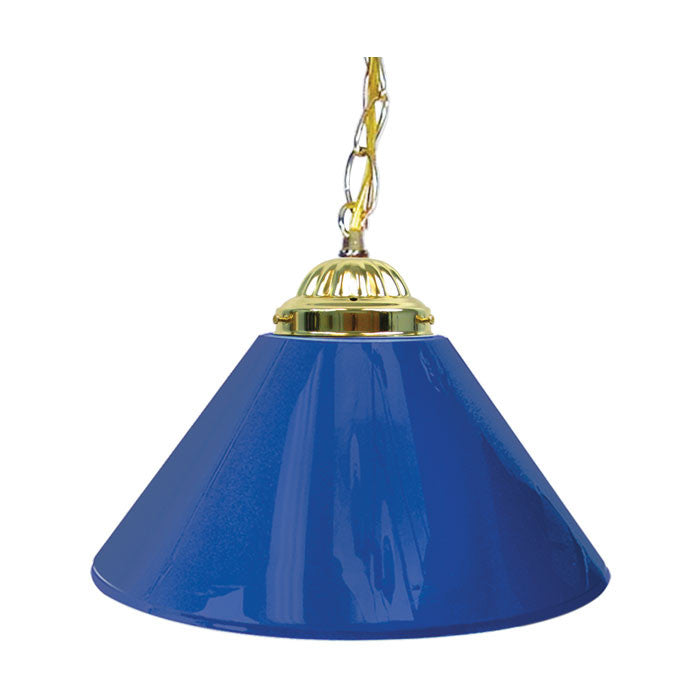 Trademark Commerce 1200g-blu Plain Blue 14 Inch Single Shade Bar Lamp - Brass Hardware