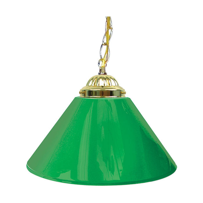 Trademark Commerce 1200g-grn Plain Green 14 Inch Single Shade Bar Lamp - Brass Hardware