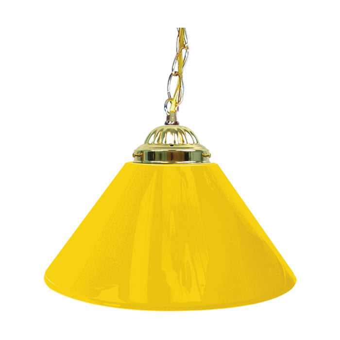 Trademark Commerce 1200g-yel Plain Yellow 14 Inch Single Shade Bar Lamp - Brass Hardware