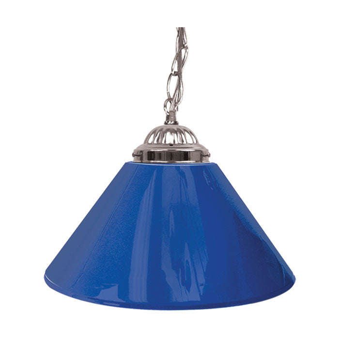 Trademark Commerce 1200s-blu Plain Blue 14 Inch Single Shade Bar Lamp - Silver Hardware