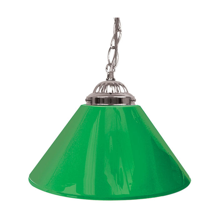 Trademark Commerce 1200s-grn Plain Green 14 Inch Single Shade Bar Lamp - Silver Hardware