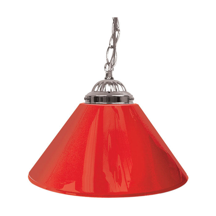 Trademark Commerce 1200s-red Plain Red 14 Inch Single Shade Bar Lamp - Silver Hardware