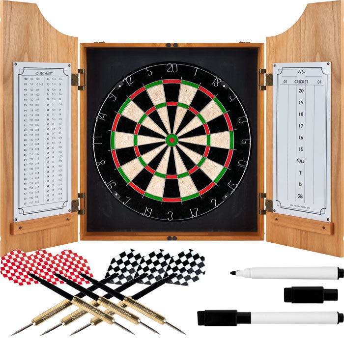 Trademark Commerce 15-91008 Tgt Beveled Wood Dart Cabinet - Pro Style Board And Darts