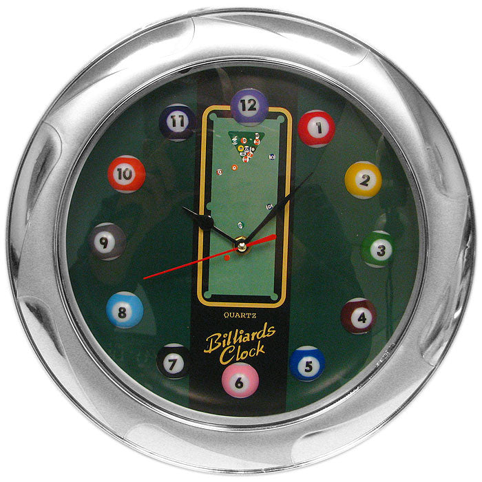 Trademark Commerce 40-77012 13 Inch Billiards Wall Clock - Quartz Movement