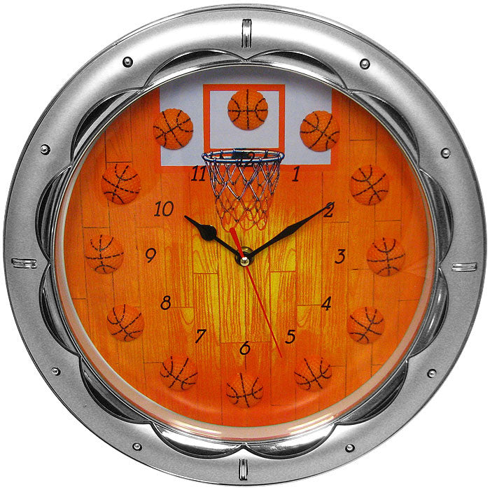 Trademark Commerce 40-77013 13 Inch Basketball Wall Clock - Quartz Movement