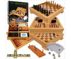 63159 Deluxe 7-in-1 Game Set - Chess - Backgammon Etc
