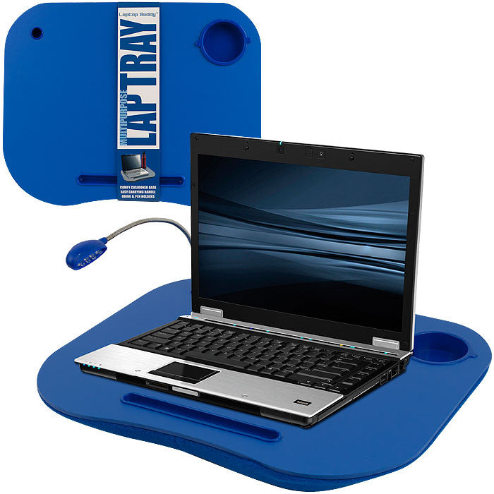 Trademark Commerce 72-698006 Laptop Buddyt Mobile Work Station - Blue - Includes Light