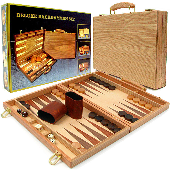Trademark Games 723517 Deluxe Wooden Backgammon Set