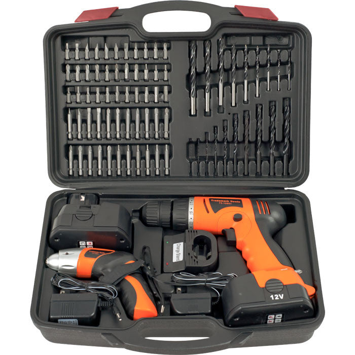 Trademark Commerce 75-10601 Trademark Tools 74 Piece Combo Cordless Drill & Driver