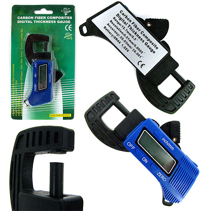 Trademark Commerce 75-15005 Digital Thickness Gauge Micrometers Calipers - Carbon Fiber