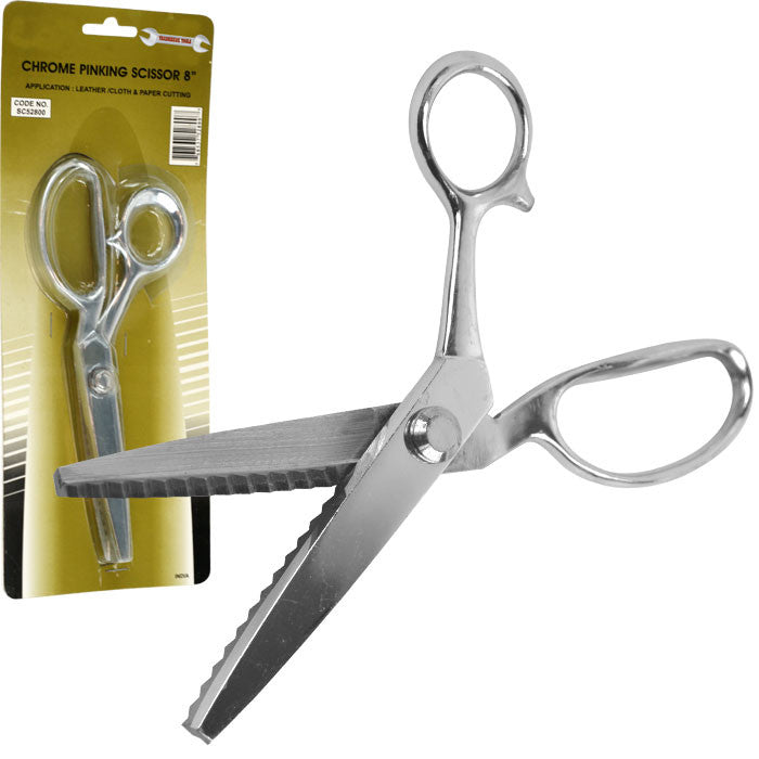 Trademark Commerce 75-52800 Trademark Tools Chrome Pinking Scissors - 8 Inches