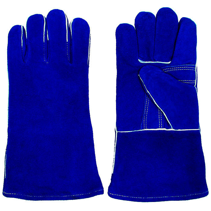 Trademark Commerce 75-6016 Trademark Tools 100% Leather Premium Welding Gloves - Blue