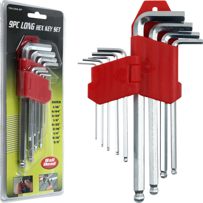 Trademark Tools 75-6109bp Trademark Tools 9 Piece Allen Wrench Hex Set Ball Head