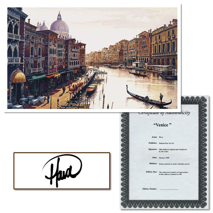 75-8001 Venice By Hava Signed Giclee Art Coa