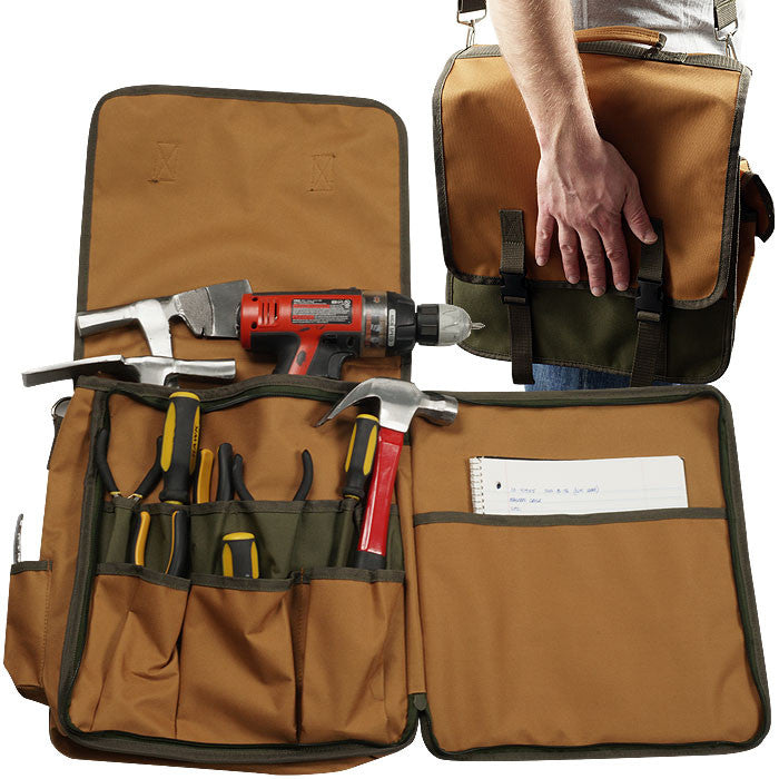 Trademark Commerce 75-ab71 Trademark Tools Rugged Nylon Tool Tote W/ Shoulder Strap