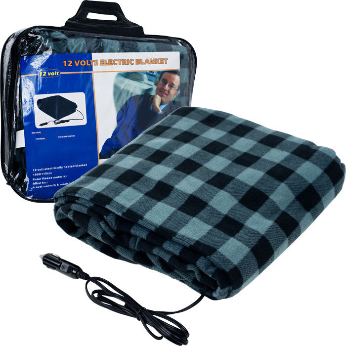 75-bp700 Trademark Plaid Electric Blanket For Automobile - 12 Volt