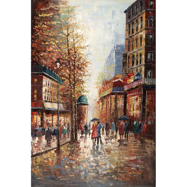 French Street Scene By Joval - Extra Large Artwork
