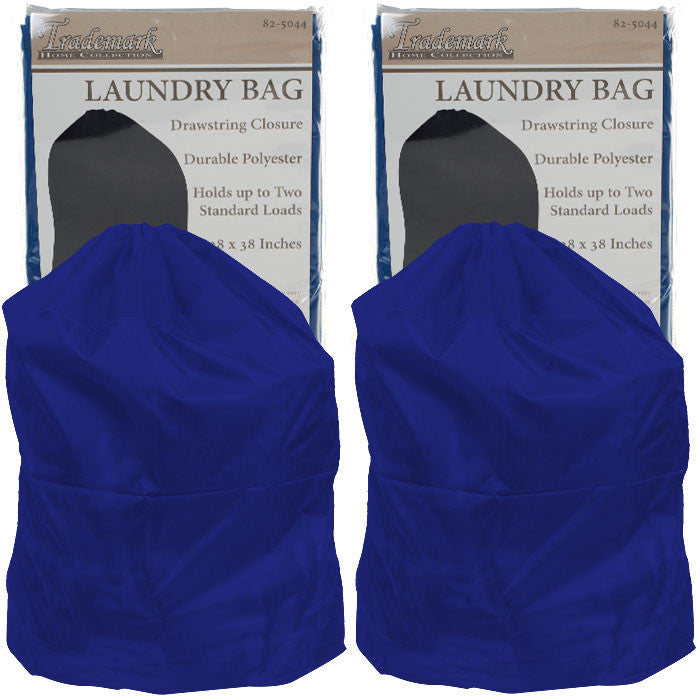 80-5044blu-2 Set Of 2 Heavy Duty Jumbo Sized Nylon Laundry Bag - Blue