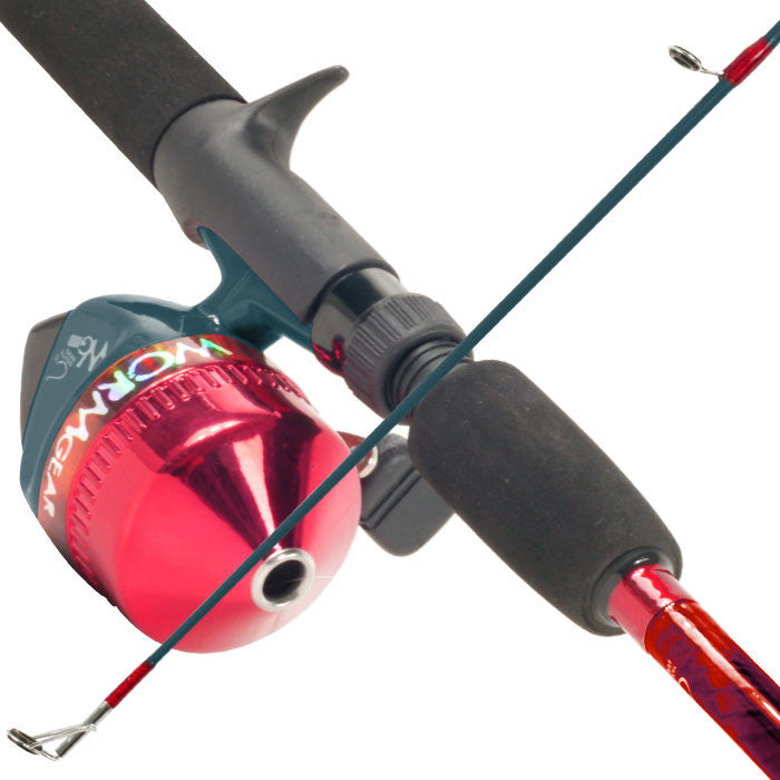 Trademark Commerce 80-7257r South Bend Worm Gear Fishing Rod & Spincast Reel Combo-red