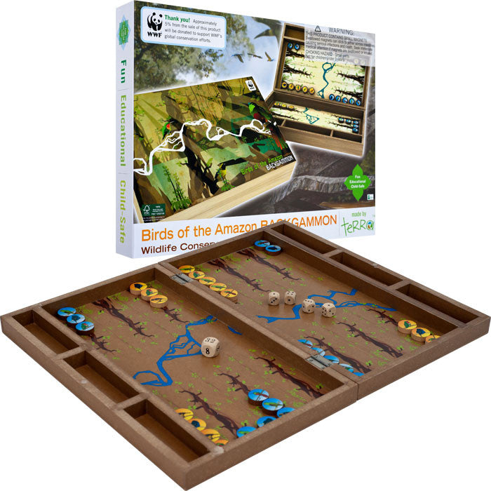 Trademark Commerce 80-89804 Wwf Amazon Birds Backgammon From Fsc Certified Wood