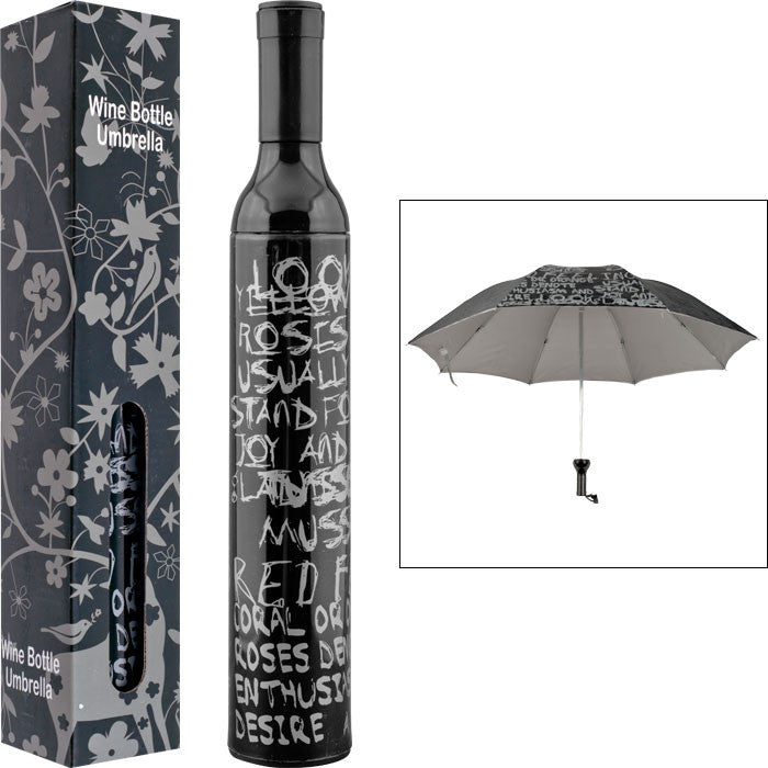 Trademark Home 80-bu50 Trademark Home Wine Bottle Umbrella - Black & Silver