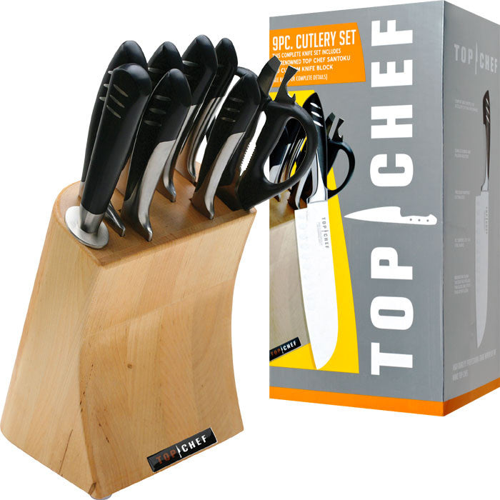 Trademark Commerce 80-tc04 Top Chef Full Stainless Steel Knife Set - 9 Pieces