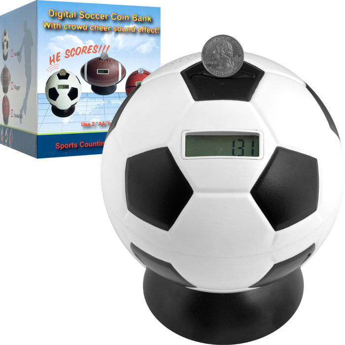Trademark Commerce 80-ty78a Soccer Ball Digital Coin Counting Bank By Tgt