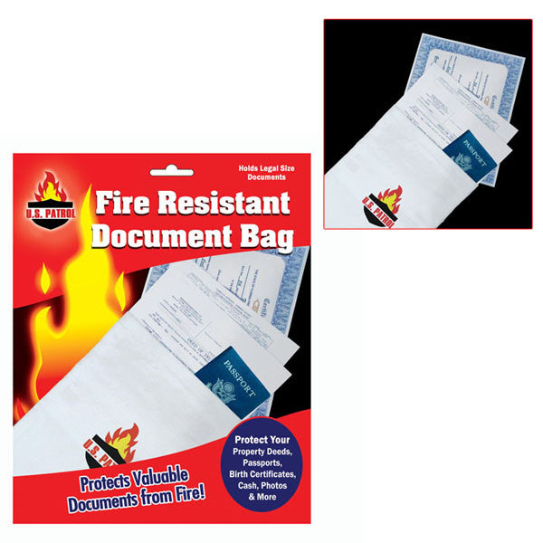 Fire Resistant Document Bag - 9 Inch By 14 Inch