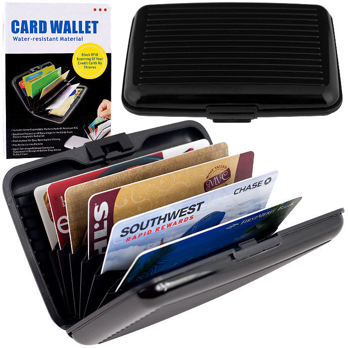 82-9216 Aluminum Credit Card Wallet - Rfid Blocking Case - Black