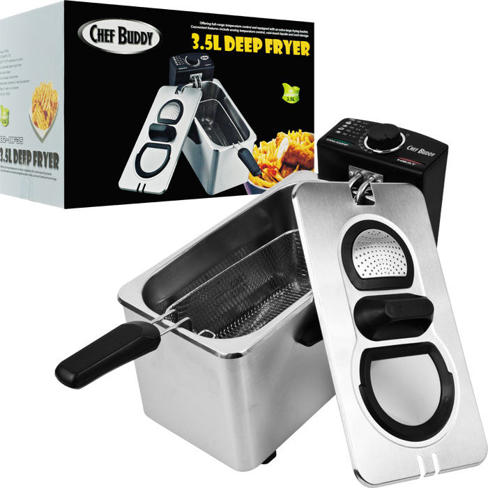 Chef Buddy 82-df35 Chef Buddy Electric Deep Fryer Stainless Steel - 3.5 Liter
