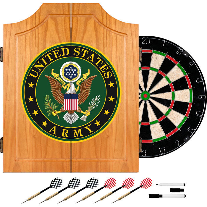 Army7000-sym U.s. Army Symbol Wood Dart Cabinet Set