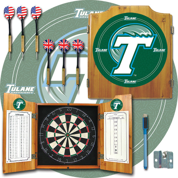 Trademark Commerce Clc7000-tul Tulane University Dart Cabinet With Darts And Board