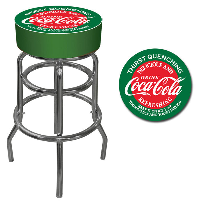 Trademark Commerce Coke-1000-v15 Red And Green Coca Cola Pub Stool