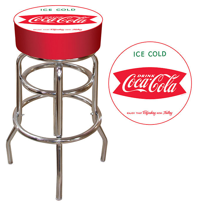 Trademark Commerce Coke-1000-v8-s Vintage Coca-cola Coke Pub Stool - Ice Cold Design