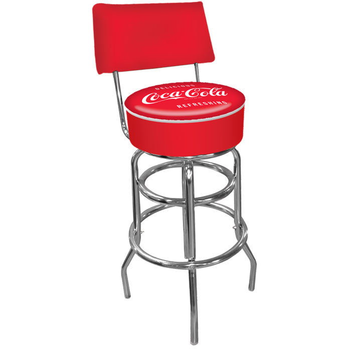 Trademark Commerce Coke-1100-v3 Coca Cola Vintage Pub Stool With Back