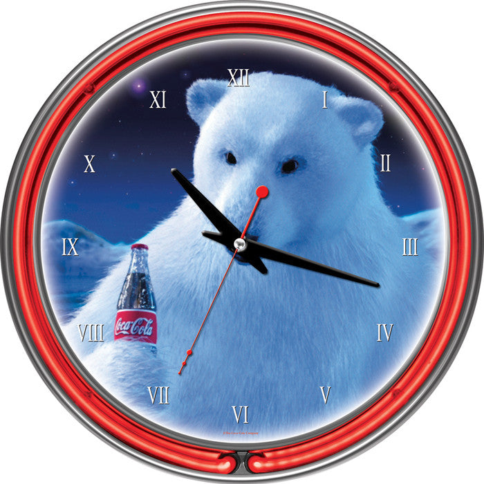 Trademark Commerce Coke-1400-pb3 Coca-cola Neon Clock - Polar Bear With Coke Bottle